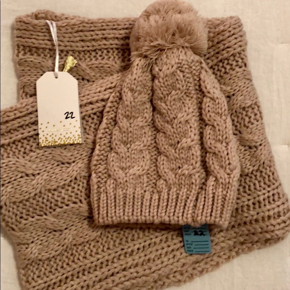 2 Chic Cable Knit Infinity Scarf & Matching Hat - Picture 3 of 6